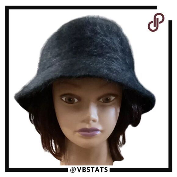 Women’s David and Young black Angora bell Bucket Hat one size - Picture 1 of 6